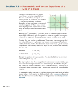 Section 7.1 &mdash; Parametric and Vector Equations of a Line in a Plane