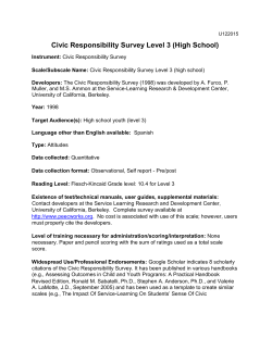 Civic Responsibility Survey Level 3 (High School)