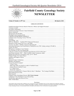 newsletter - Fairfield County Genealogy Society
