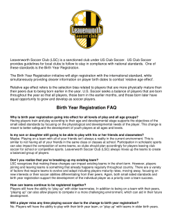 Birth Year Registration FAQ