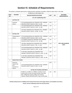 Schedule of Requirements-Rebidding for the Procurement of the
