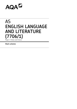 AS English Language and Literature Specimen mark scheme Paper 1