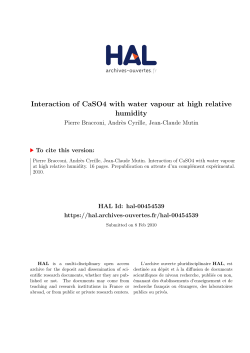 Interaction of CaSO4 with water vapour at high relative - HAL