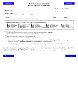 Application for Withdrawal