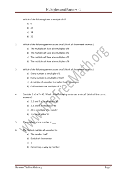 Multiples and Factors -1