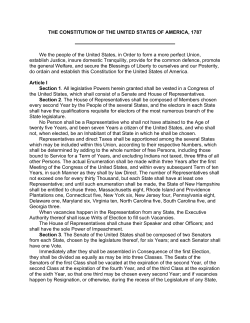 The Constitution of the United States of America (1787)
