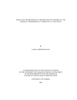 EFFECTS OF THE BIPARTISAN CAMPAIGN FINANCE REFORM