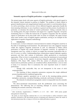 Semantic aspects of English prefixation ‒a cognitive linguistic account
