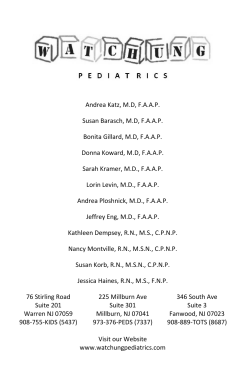 Booklet - Watchung Pediatrics
