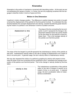 Kinematics - WikiPremed