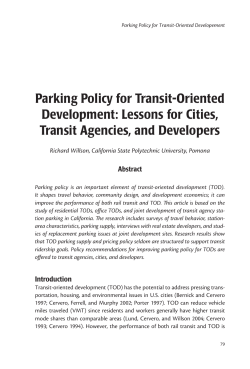 Parking Policy for Transit-Oriented Development: Lessons for Cities