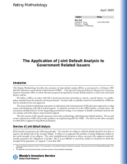 Moody`s Approach to Rating Government Related Issuers