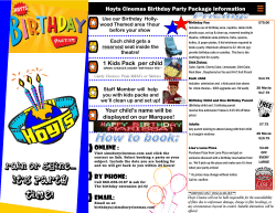 Hoyts Cinemas Birthday Party Package