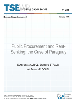 Public Procurement and Rent - Toulouse School of Economics