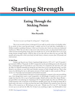 Eating Through the Sticking Points