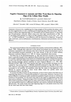 Negative Chemotaxis to Ammonia and Other Weak Bases by