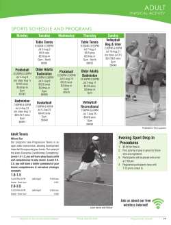 sports schedule and programs - Trout Lake Community Centre