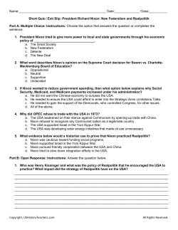 Copyright, USHistoryTeachers.com All Rights Reserved. Name