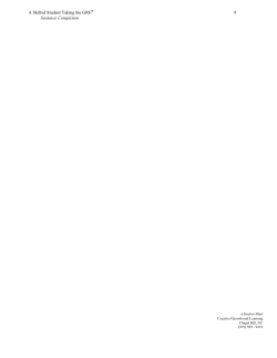 Sentence Completion for the GRE