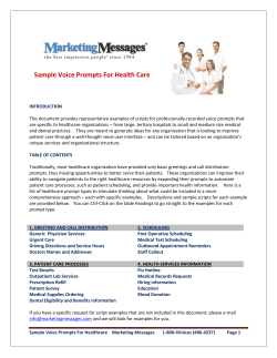 Sample Voice Prompts For Health Care