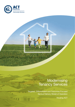 ACT Housing - Modernising Tenancy Services