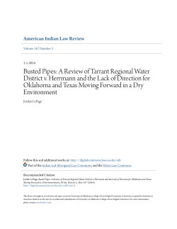 Busted Pipes: A Review of Tarrant Regional Water District v