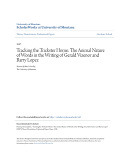The Animal Nature of Words in the Writing of Gerald Vizenor and