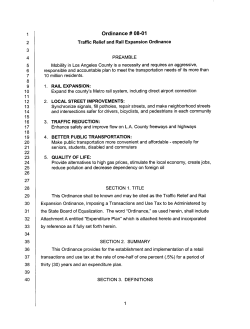 2 Traffic Relief and Rail Expansion Ordinance 4 PREAMBLE 5