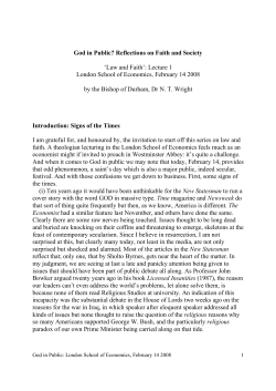 God in Public? Reflections on Faith and Society