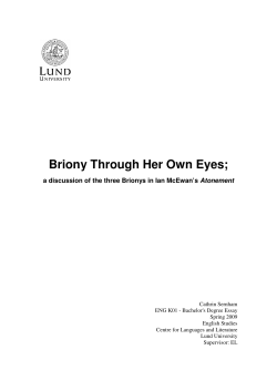 Briony Through Her Own Eyes - Lund University Publications