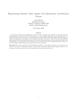 Representing Attitude: Euler Angles, Unit Quaternions, and Rotation