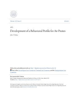 Development of a Behavioral Profile for Air Pirates
