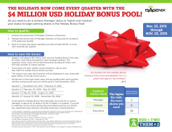 Holiday Bonus Pool