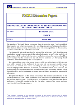 THE SOUTH KOREAN GOVERNMENT AT THE BEGINNING OR 2004