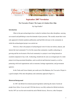 Archaeology of Slave Shipping Paper