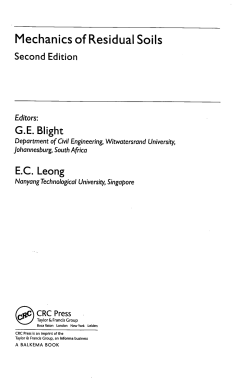 Mechanics of residual soils