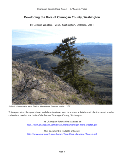Developing the flora of Okanogan County