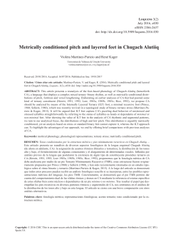 Metrically conditioned pitch and layered feet in Chugach Alutiiq