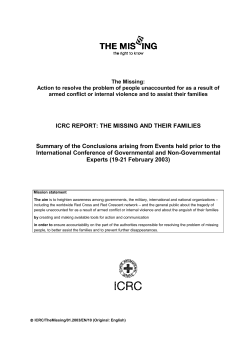 ICRC Report: The Missing and Their Families.