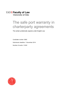 The safe port warranty in charterparty agreements