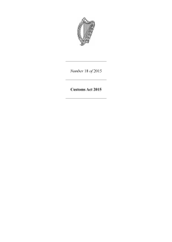 Number 18 of 2015 Customs Act 2015