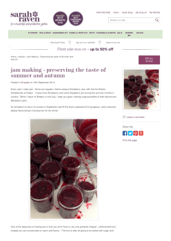 Jam Making - Preserving the taste of Summer and Autumn