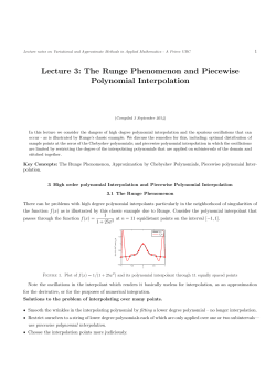 The Runge Phenomenon and Piecewise Polynomial