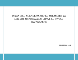 INYANDIKO NGENDERWAHO KU MITANGIRE YA