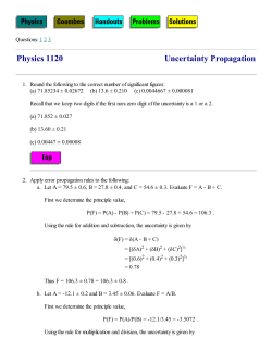 PHYS 1120 Error Propagation Solutions