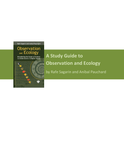 A Study Guide to Observation and Ecology