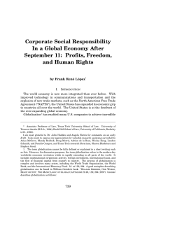 Corporate Social Responsibility In a Global Economy After