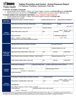 Rabies Prevention and Control - Animal Exposure