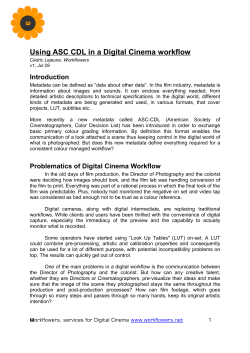 ASC-CDL and Digital Cinema workflows