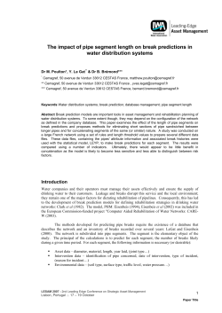 The impact of pipe segment lenght on break predictions in water